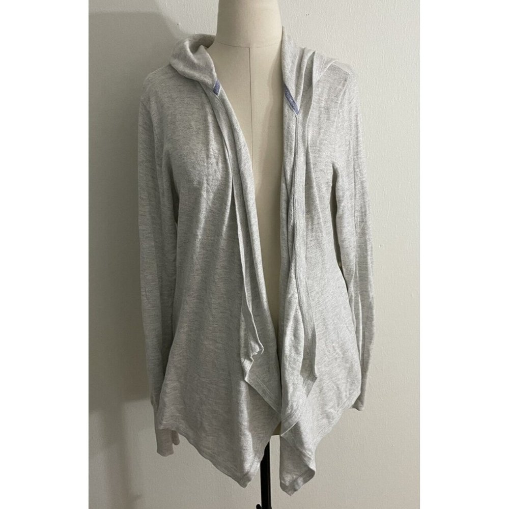 Betabrand Gray Open Front Long Sleeve Cardigan Cool Jade 2.0 Women’s XL/XXL